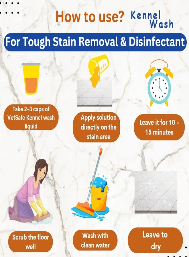 VetSafe Kennel Wash - 5000 ml (Pack of 2) | Super Concentrated Pet Floor & Kennel Cleaner | Odour Neutralizer, Disinfectant & Antimicrobial Wash for Dog Houses and Pet Areas - Image 5